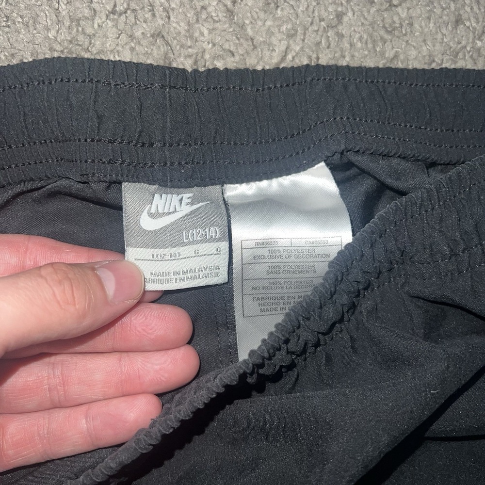 Vintage Y2K Nike Silver Tag Trackpants Woman's L Black White Striped Baggy Leg - Picture 2 of 8